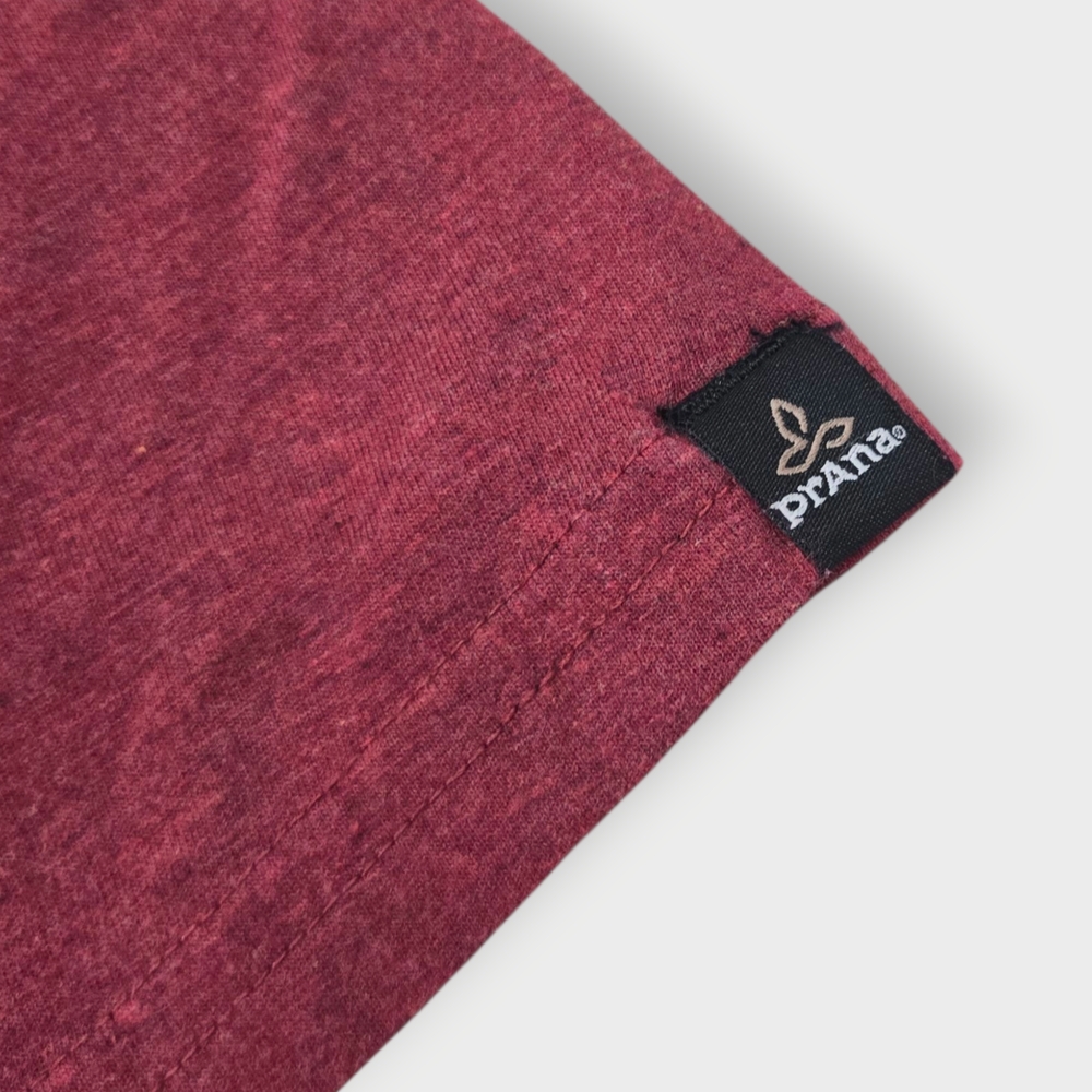Prana Later Alligator Gator Burgundy RED Mens Size Large Soft Tee Organic Cotton - Picture 7 of 9